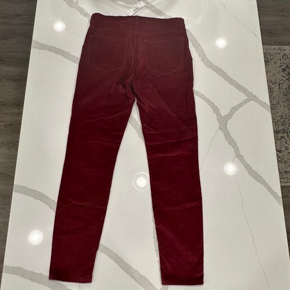 J. Crew Crimson 9" High-Rise Toothpick Velvet Pants Size: 28 (NWT) - Picture 3 of 10